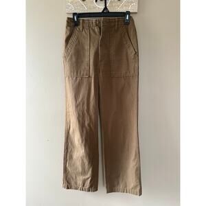 Doen Wilder Brown Khaki Hi-Rise Cropped Pants